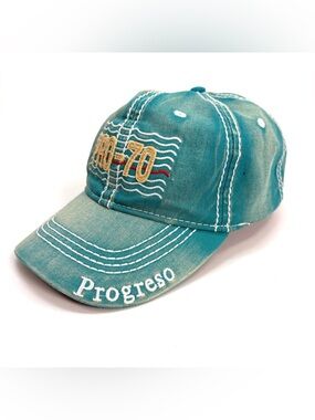 Progresso Pro-70 Vintage Ball Cap Hat Adjustable Aqua